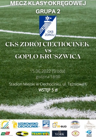 Liga Okręgowa Seniorów: CKS Zdrój Ciechocinek vs. Gopło Kruszwica