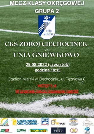 Liga Okręgowa Seniorów: CKS Zdrój Ciechocinek vs. Unia Gniewkowo