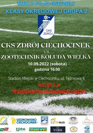 Liga Okręgowa Seniorów: CKS Zdrój Ciechocinek vs.Zootechnik Kołuda Wielka