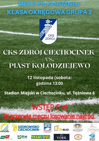 Liga Okręgowa Seniorów: CKS Zdrój Ciechocinek vs. Piast Kołodziejewo
