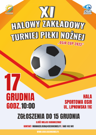 XI Halowy Zakładowy Turniej Piłki Nożnej „OSiR CUP 2022”