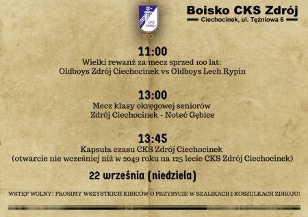 Historyczny rewanż piłkarski: Oldboy Zdrój Ciechocinek vs. Oldboy Lech Rypin