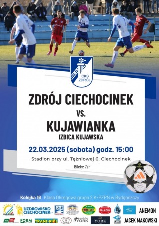 Liga Okręgowa Seniorów: CKS Zdrój Ciechocinek vs. Kujawianka Izbica Kujawska