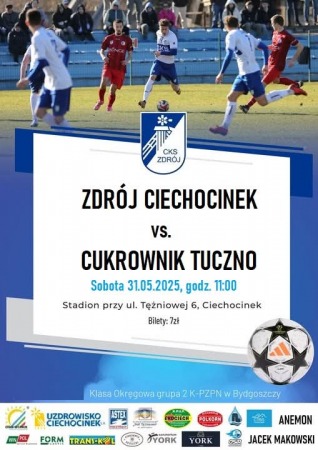Liga Okręgowa Seniorów: CKS Zdrój Ciechocinek vs. Cukrownik Tuczno